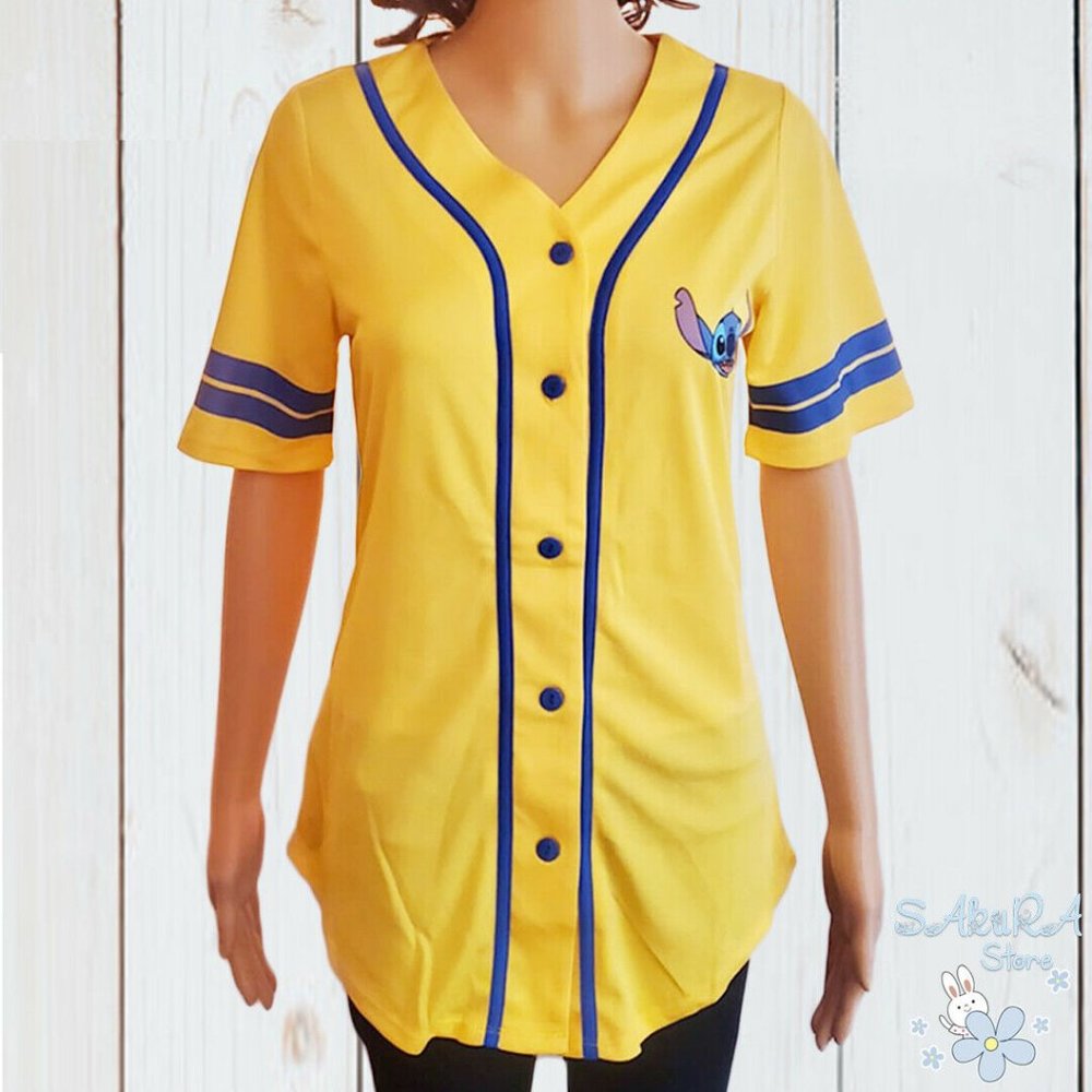 NWT STITCH CUTE DISNEY WOMEN'S YELLOW T-SHIRT